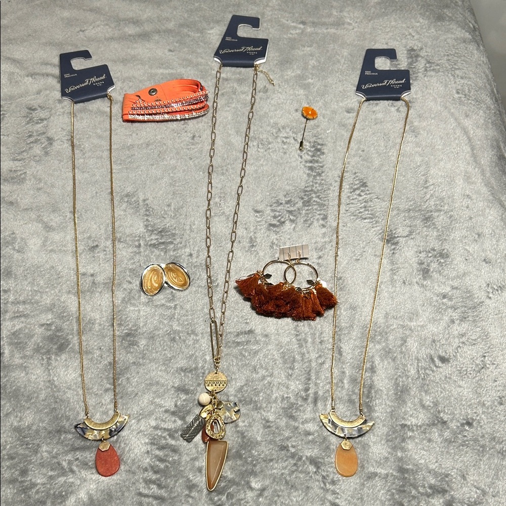 Orange & Yellow 7 Piece Jewelry Lot